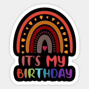 It'S My Birthday For Women Teens Girls Rainbow Sticker